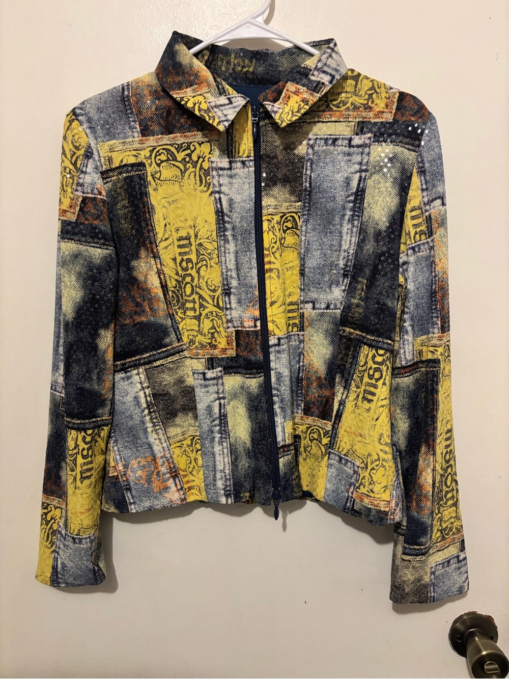 Rare Vintage Joseph Ribkoff Jacket - size 10 - bomber style patch jacket